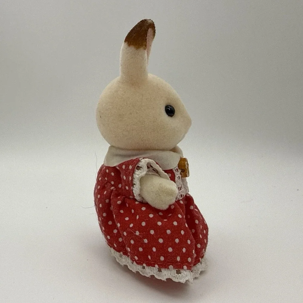 Calico Critters Sylvan Chocolate Bunny Rabbit  Freya Clothes Flocked Moveable